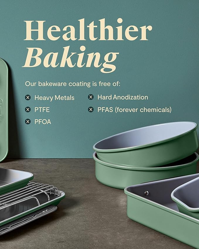 Caraway Non-Stick Ceramic Baking Sheet - Naturally Slick Ceramic Coating - Non-Toxic, PTFE & PFOA Free - Perfect for Baking, Roasting, and More - Large (18" x 13") - Sage