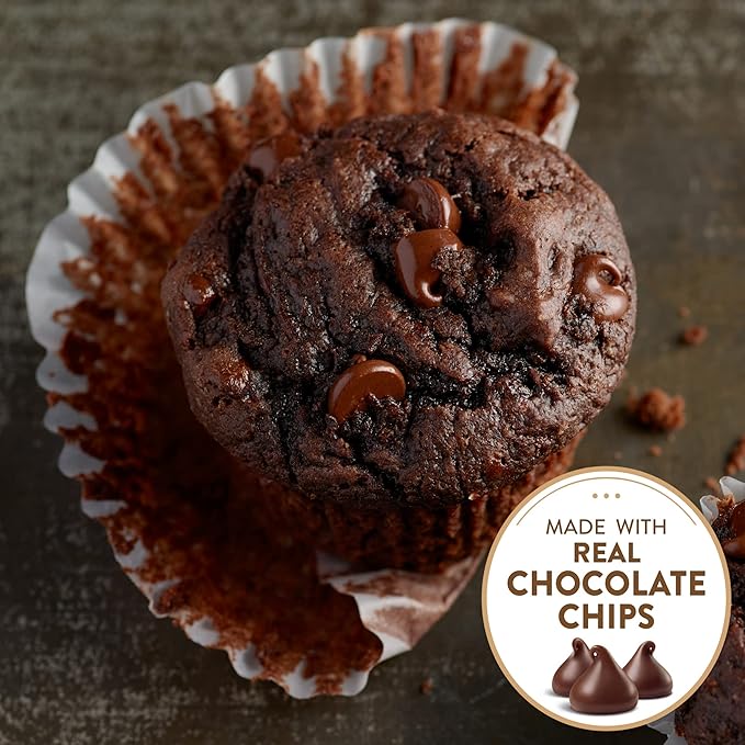 Krusteaz Muffin Mix, Double Chocolate Muffin Mix, Made with Real Chocolate Chips & No Artificial Flavors, Colors or Preservatives, 20 Ounce Box (Pack of 4)