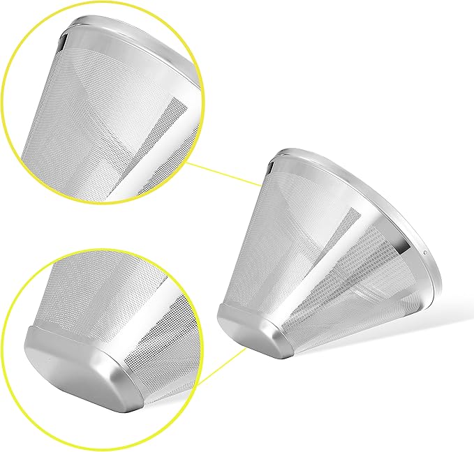 Reusable #4 Cone Coffee Filters for Ninja Dual Brew Pro Coffee Makers,Compatible with Ninja CFP301 CFP201,8-12 Cup Stainless Steel Basket