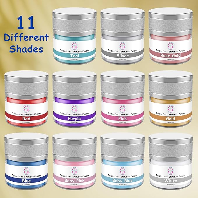 Glitter & Glitz Edible Glitter for Drinks - Premium Drink Glitter Edible Dust for Cocktails, Baking, Brew, Champagne - Luster Dust and Cocktail Glitter - Edible Glitter for Drinks Decoration (Gold, 5Grams)