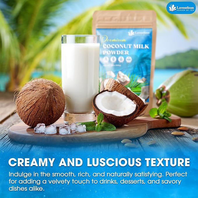 20oz (1.25 lbs) Coconut Milk Powder, 100% Natural, Unsweetened, Perfect for Cake, Coffee, Tea, Creamer Alternative, No Additives, No Gluten, Vegetarian