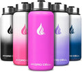 HYDRO CELL Stainless Steel Insulated Water Bottle with Straw - For Cold & Hot Drinks - Metal Vacuum Flask with Screw Cap and Modern Leakproof Sport Thermos for Adults (Fuchsia 32oz)