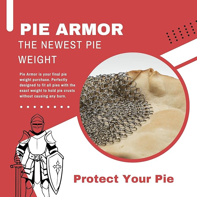 Pie Armor, Universal Fit Pie Weight for 7-10 inch Pies, Durable Alternative to Traditional Ceramic Pie Weights, 100% Stainless Steel 304