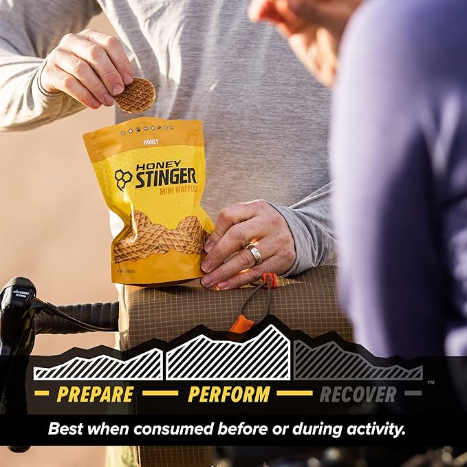 Honey Stinger Organic Mini Honey Waffles, Energy Stroopwafel for Exercise, Endurance and Performance, Sports Nutrition for Home & Gym, Pre and Post Workout, 1 Bag, 5.3 Ounce