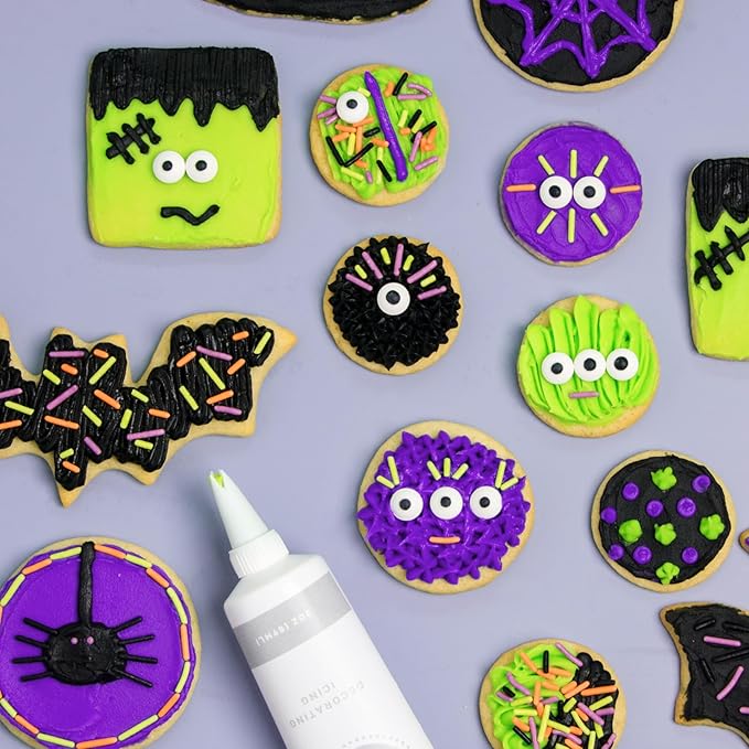 Sweets Indeed Frosting Kit plus Sprinkles Frosting Tubes nozzles 11.71 ounces Perfect for baking and cookie decoarting (Monster Mash)