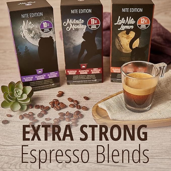 Midnite Monkey 20ct Intense Espresso I Compatible With Nespresso Original Machines I Dark Roast I Coffee Pods I High Intensity 11 I 100% Arabica