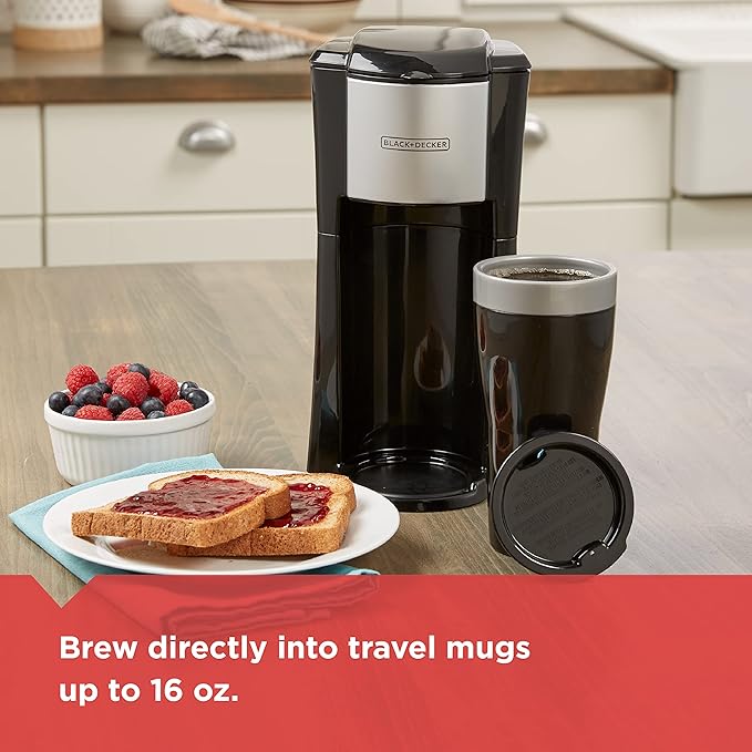 BLACK+DECKER CM618 Single Serve Coffee Maker, Black