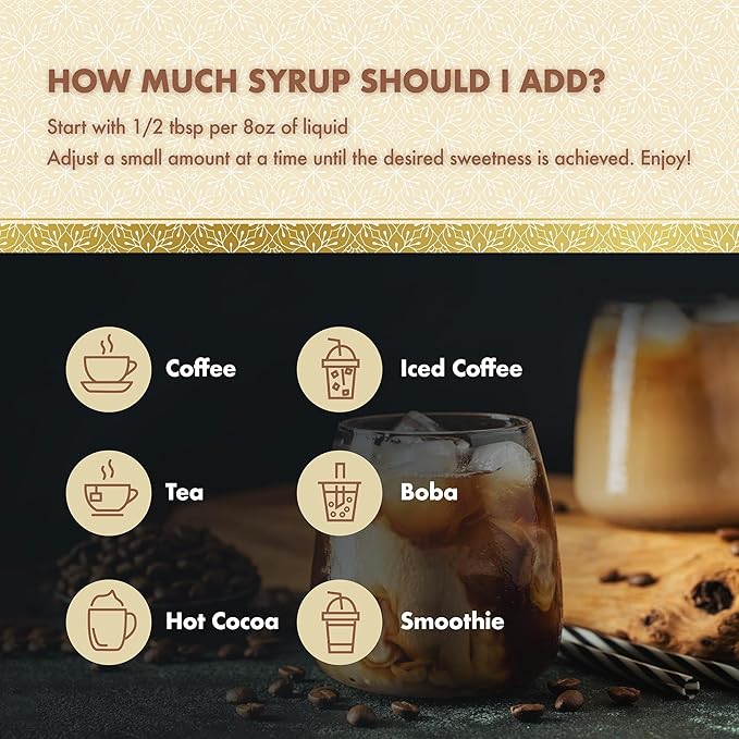 ChocZero Sugar Free White Chocolate Syrup for Coffee - Latte Flavoring Syrups - Keto Friendly, Zero Sugar, 25.4 Ounces (Pack of 1)