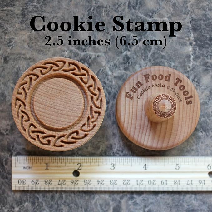 Wood Cookie Stamp, 2.5 Inch (Celtic Frame CS-033)