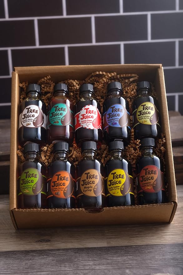 Tree Juice Maple Syrup Gift Box | Gift for Birthdays, Corporate, Holidays, and more | 10-2 ounce bottles