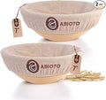 Bread Proofing Baskets for Sourdough Bread Baking - Set of 2 7" Round Banneton Baskets with Liners, Made of Finest Indonesian Rattan - Bake Perfect Artisan Bread Loaves at Home Like a Pro