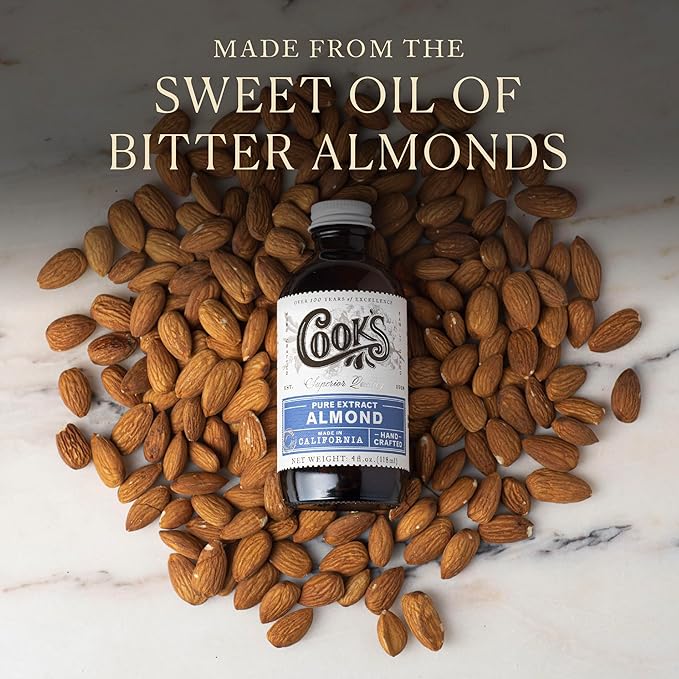 Cook’s, Pure Almond Extract for Baking, Cooking, and Mixology, Allergen Free Almond Flavoring Extract, 4 oz