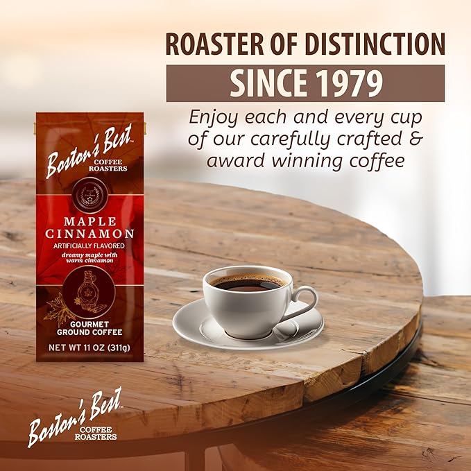 Boston’s Best Coffee - Maple Cinnamon Flavored Delicious Gourmet Premium Ground Coffee, 11 oz. / 311 g Coffee Bag