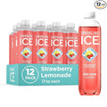 Sparkling Ice, Strawberry Lemonade Sparkling Water, Zero Sugar Flavored Water, with Vitamins and Antioxidants, Low Calorie Beverage, 17 fl oz Bottles (Pack of 12)