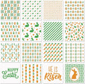 6in Easter Cookie Stencils for Royal Icing, Eggs Carrot Rabbit Face Bunny Shapes Stencils for Sugar Cookie, 16 Pcs Assorted Sizes Easter Eggs Stencils for Baking Drawing Dessert Coffee Decoration