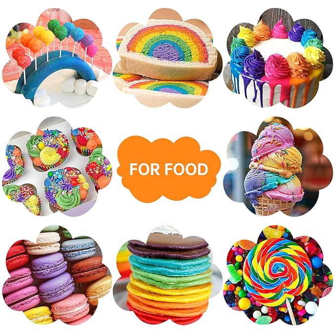Food Coloring Liquid Food Dye Water Based Food Color 6 Colors x 10 ml Liquid Food Coloring Set for Baking Icing Cake Decorating Easter Egg - 2.1 Fl Oz
