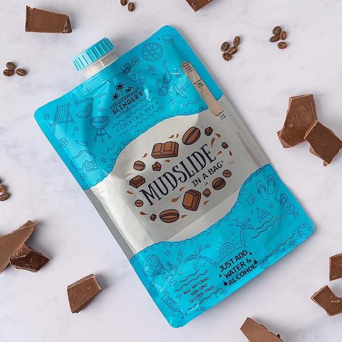 Lt. Blender's Mudslide Cocktail Mix - All Natural Creamy Rich Chocolate Coffee Blend, Easy to Make Slushy Cocktail, Resealable and Portable, 16 Servings per bag (Pack of 1)