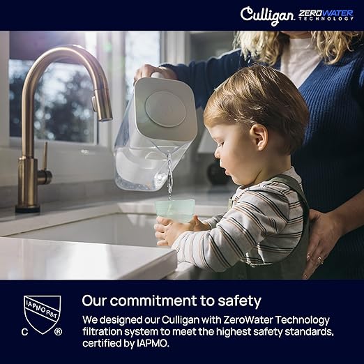 Culligan with ZeroWater Technology 22-Cup Water Filter Dispenser – Includes 5-Stage Advanced Water Filter, Certified to Reduce Lead, Total PFAS (Forever Chemicals), Mercury, Fluoride, and Chlorine