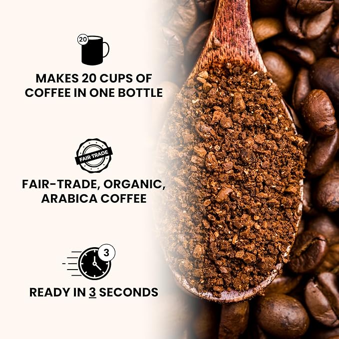 COBA Premium Coffee Concentrate: Bold & Extra Strong Kick - 20x Cups | Instant Cold Brew/ Hot Coffee in Seconds | Specialty, Fair Trade, Organic, Medium Roast, Dairy Free | 2 TEASPOONS/Cup | Rich Flavor (8 Fl Oz (Pack of 1), Vanilla)