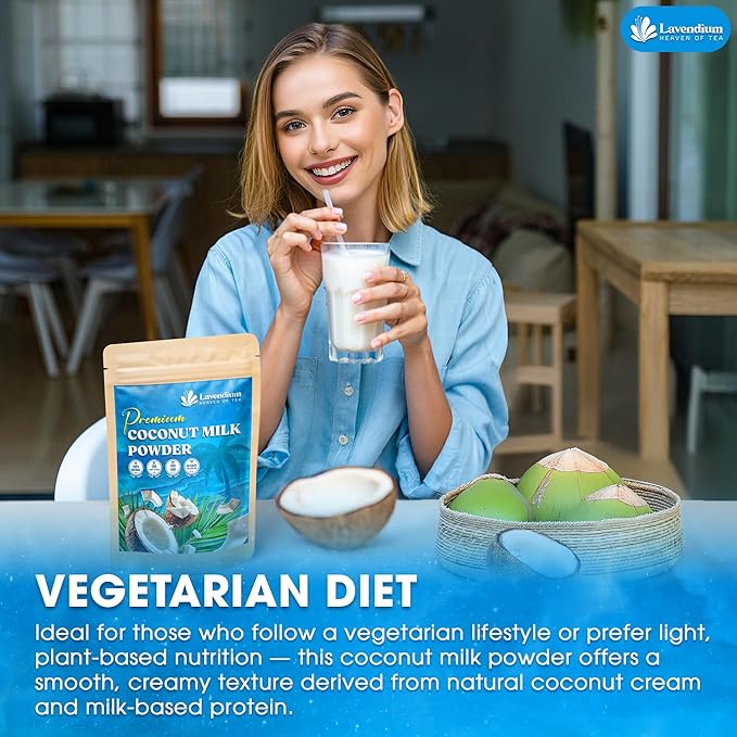 20oz (1.25 lbs) Coconut Milk Powder, 100% Natural, Unsweetened, Perfect for Cake, Coffee, Tea, Creamer Alternative, No Additives, No Gluten, Vegetarian