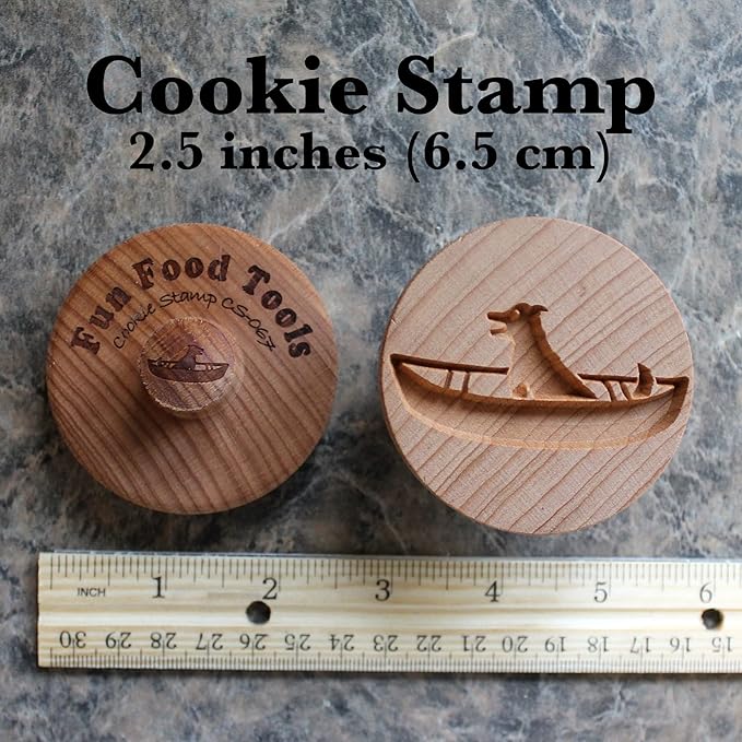 Wood Cookie Stamp, 2.5 Inch (Boating Dog CS-067)