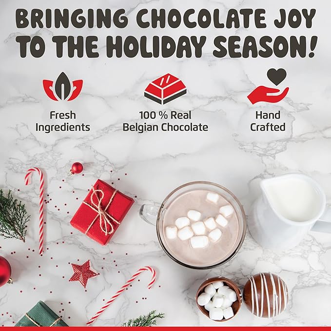 Hot Chocolate Bombs by Chocolate Works, Premium Hot Cocoa Bombs with Marshmallows, Made with Real Milk Chocolate, Dark Chocolate and White Chocolate, Pack of 3 Cocoa Bombs