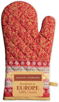 Maison d' Hermine Oven Gloves 100% Cotton Oven Mitt 7" x 13" with Loop Heat Resistant, BBQ, Cooking Gloves, Baking, Grilling, Kitchen, Handling Hot Pans (Pack of 1, Sofia)