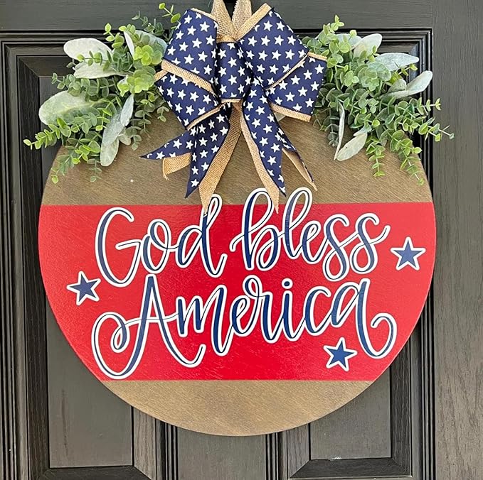 Patriotic Welcome Stencils 4th of July Stencil Independence Day Stencils for Painting on Wood Door Hanger Porch Sign Decor