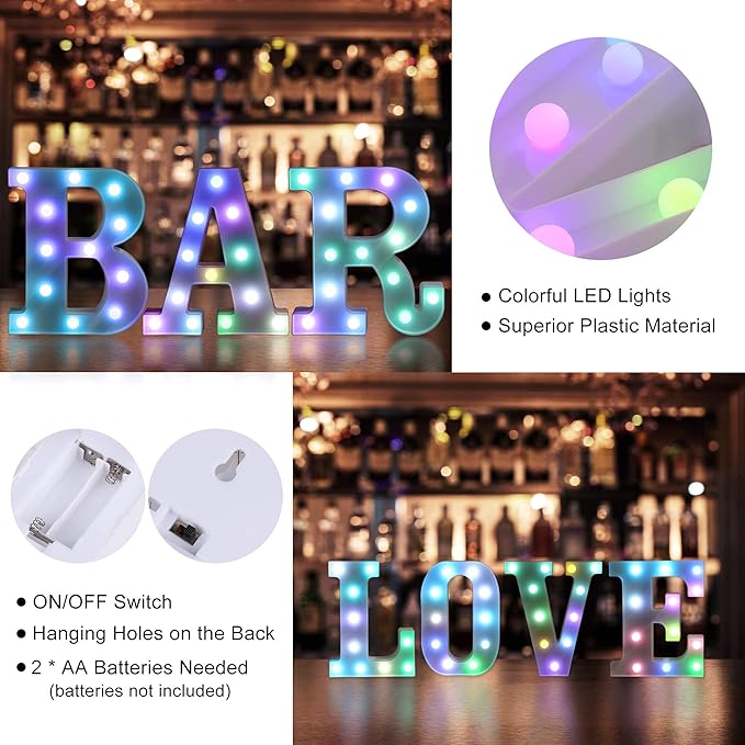 Foaky Colorful LED Number Lights with Remote, Marquee Light Up Number Sign for Night Light Wedding/Birthday Party Battery Powered Christmas Lamp Home Bar Decoration (6)