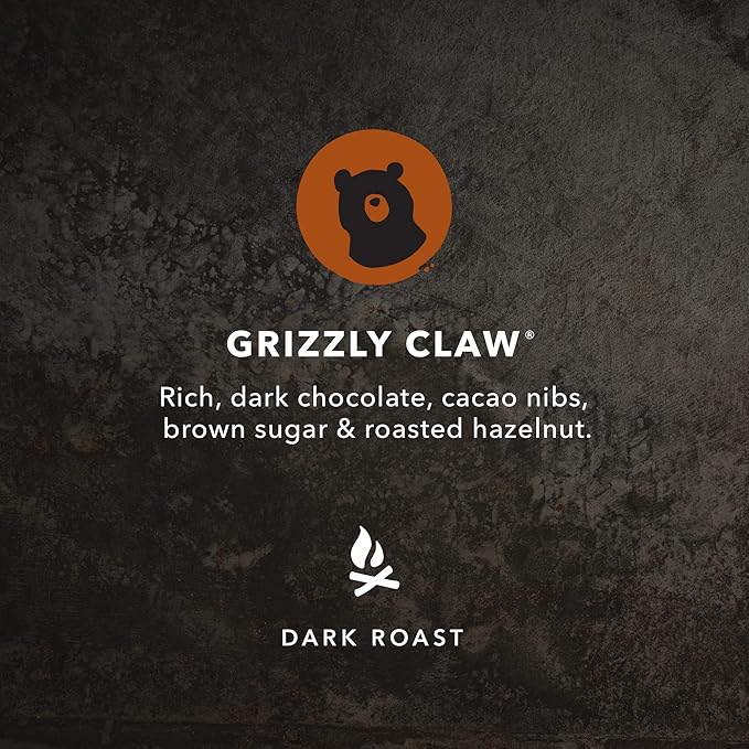 Kicking Horse Coffee Grizzly Claw, Dark Roast, Whole Bean, 1 Kg (Pack of 6) - Certified Organic, Fairtrade, Kosher