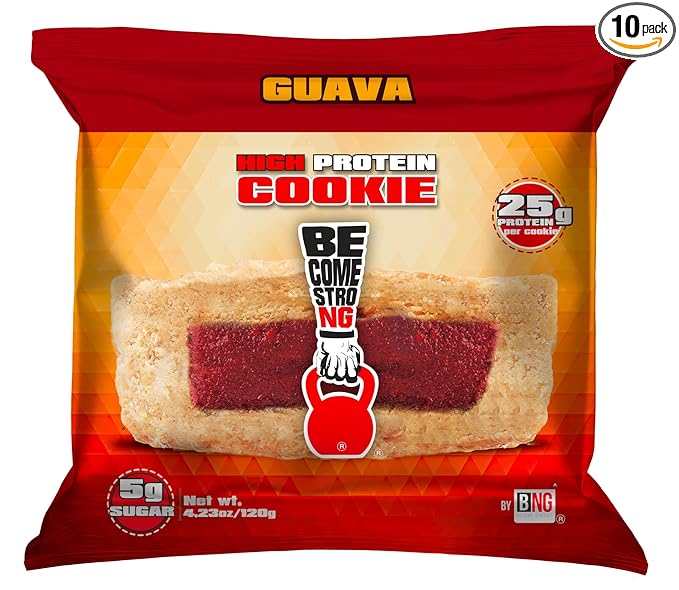 Become Strong High Protein Cookies, Apple Pie, 25g Protein, 3g Sugar, BNG Cookies (10 ct.) (Guava)