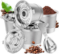 4 Pack Reusable K Cups Coffee Pods for Keurig 1.0: Stainless Steel Refillable K Cups - Reusable Coffee Filters for Keurig Coffee Machine, BPA-Free, SUS 304‌, Scoop, Heat Resistant Handles
