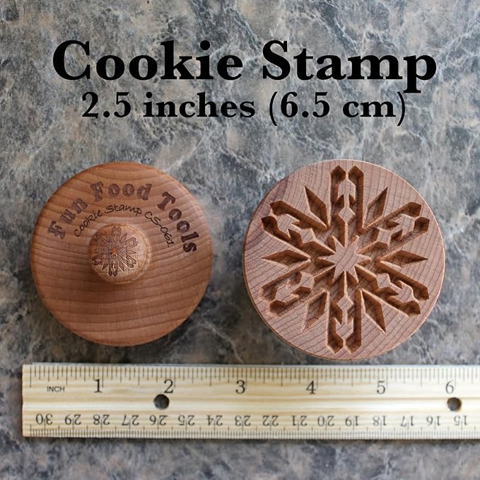 Wood Cookie Stamp, 2.5 Inch (Snowflake 2 CS-061)