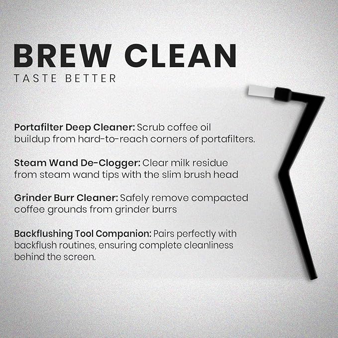 Rattleware Espresso Machine 7” Zig Zag Group Brush - Perfect Cleaning Brush for Home, Cafe, and Restaurant - Ideal for Daily Backflushing Routine
