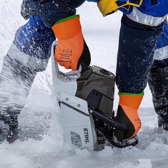 Schwer FreezeGuard Waterproof Work Gloves PM3302, ANSI A2 Cut Resistant Freezer Gloves for Outdoor Cold Weather Keep Hands Warm Below Zero, Waterproof Gloves for Shoveling Snow, Ice Fishing, M
