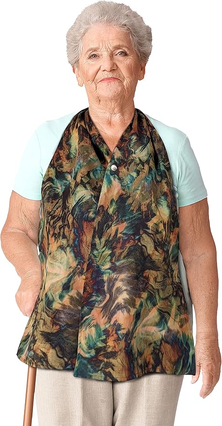 Adult Bib Scarf - Dignified Alternative to Bibs | Washable and Reusable Clothing Protectors for Eating