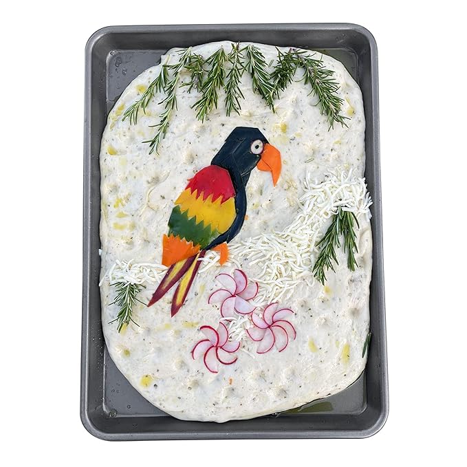 Global Grub Focaccia Bread Art Kit for Kids, Teens, Adults - Fun DIY Professional Bread Baking Kit Comes with Bread Flour, Food Tweezers for Decorating, Art Gallery and Step by Step Instructions