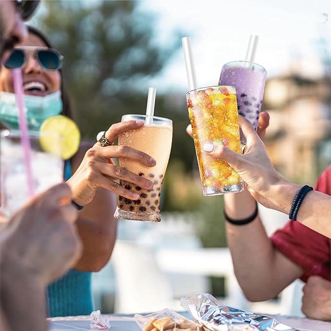 J WAY Instant Boba Bubble Pearl Milk Tea Kit with Authentic Brown Sugar Tapioca Boba, Ready in Under One Minute, Paper Straws Included - 6 Servings