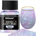 NiHome Edible Food-Grade Glitter Powder Glimmer Luster Dust Metallic Fancy Food Decorating Sprinkle Glimmery Dust for Drink Beverage Cake Bakery Vegan Allergen-Free (Iridescent Purple, 0.35oz/10g)