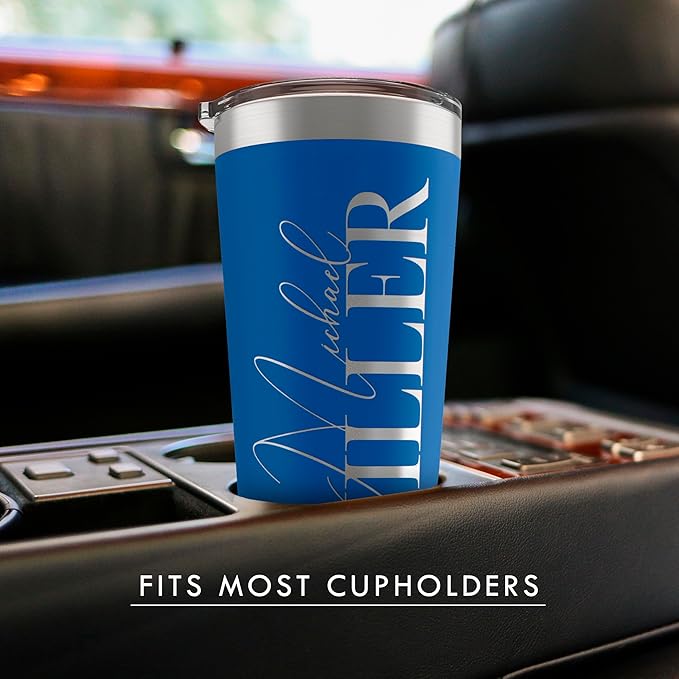 Personalized Tumbler with Engraved Name - 12 Designs, 30 Oz Coffee Tumbler with Slider Lid, Soft Pink, Double Wall Insulated - Gifts for Mom, Custom Gift for Women, Personalized Gift for Her
