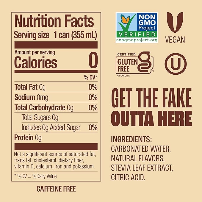 Zevia Zero Sugar Soda, Creamy Root Beer, 12 oz Cans (24-Pack) – Naturally Sweetened, Non-GMO Project Verified, Gluten-Free, Vegan