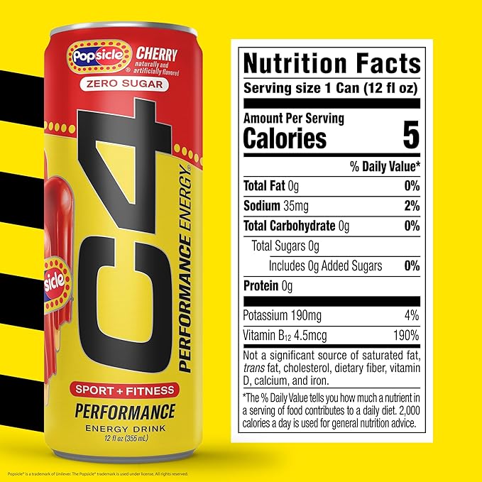 C4 Performance Energy Carbonated 12oz 4pk Cherry Popsicle