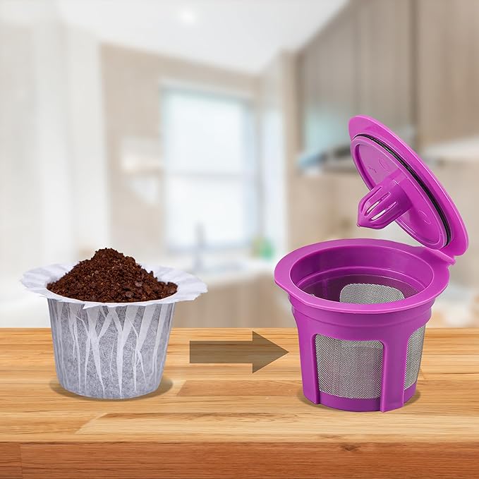 300 Count Disposable Coffee Filters Compatible with Keurig Brewers Single Serve 1.0 and 2.0, Use with Reusable K Cup Coffee Pods