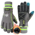 HANDLANDY Waterproof Insulated Work Gloves, 3M Thinsulate Thermal Winter Gloves for Men Women Touch Screen, Warm Ski Snowboard Cold Weather Gloves (Green-men Size, Large)