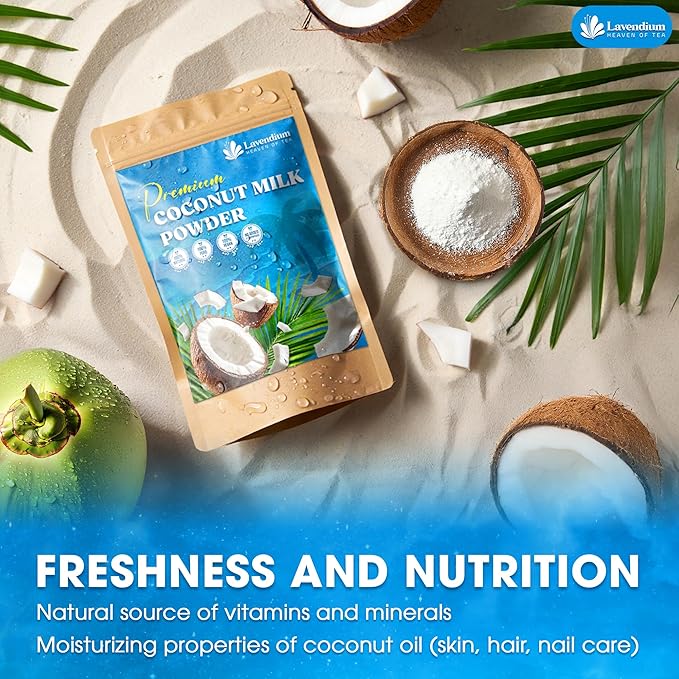 20oz (1.25 lbs) Coconut Milk Powder, 100% Natural, Unsweetened, Perfect for Cake, Coffee, Tea, Creamer Alternative, No Additives, No Gluten, Vegetarian