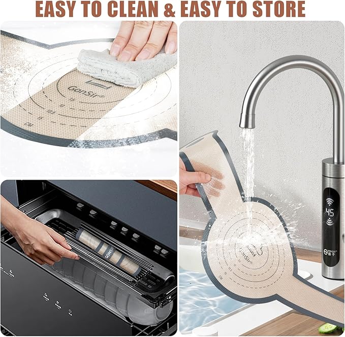 Silicone Bread Sling, 2 Pcs Non-Stick & Easy Clean Dutch Oven Baking Mat with Longer Handles, Silicone Baking Sling to Transfer SourDough Easily, Reusable Bread Mat Set with Storage Bracelets