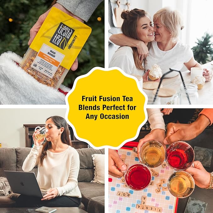 Tiesta Tea - Maui Mango | Loose Leaf | Mango Pineapple Herbal Tea | Premium Non-Caffeinated Fruit Blend | Make Hot or Iced & Brews Up to 25 Cups | 13.2 Ounce Resealable Pouch, Pack of 6