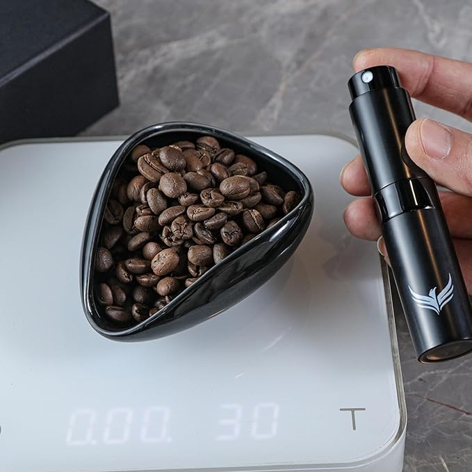 Coffee Bean Dosing Cup and RDT Sprayer Gift Set Coffee Bar Accessories Ceramic Dosing Vessel/Single Dose Measuring Tray Kit