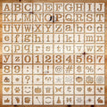 100 Pcs Stencils for Painting on Wood Reusable Stencil Crafts Drawing Templates Holiday Wall Paper for DIY Scrapbook Home 2 x 2 Inch(Alphabet Style)