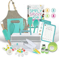 TOVLA JR Kids Real Cooking and Baking Ultimate Gift Set | Montessori Kid-Safe Knives, Apron, Visual Cookbook, Timer, Storage Case & Tools | Premium Christmas & Birthday Gift for Girls & Boys